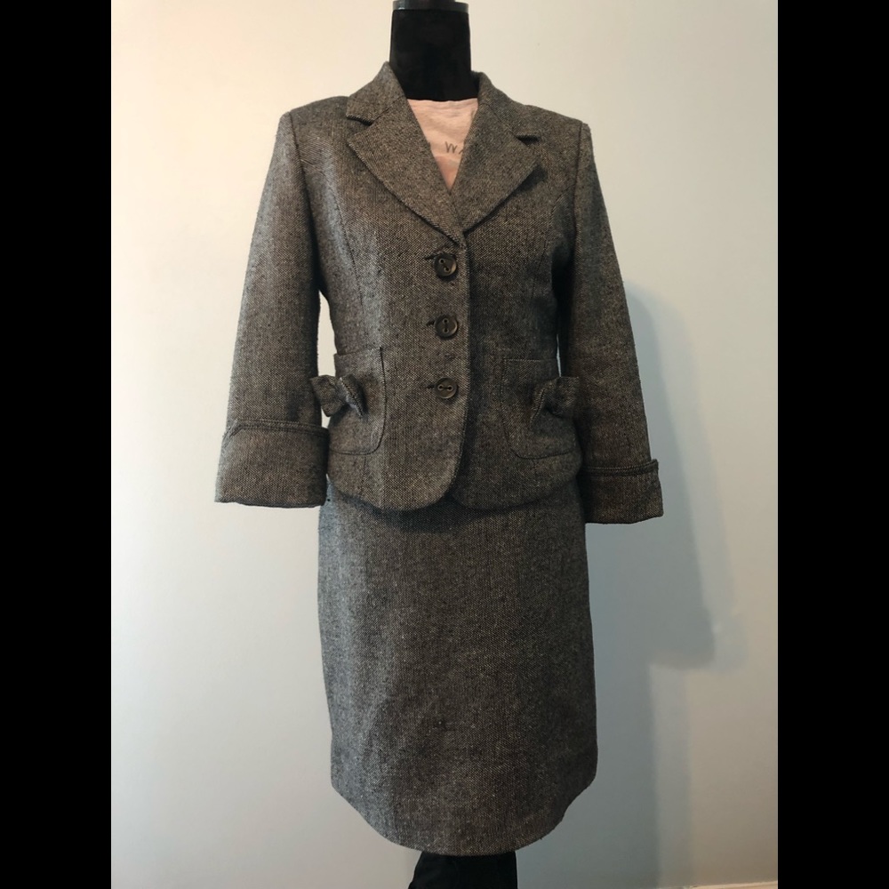 L Coqueta Couture Grey Tweed Suit